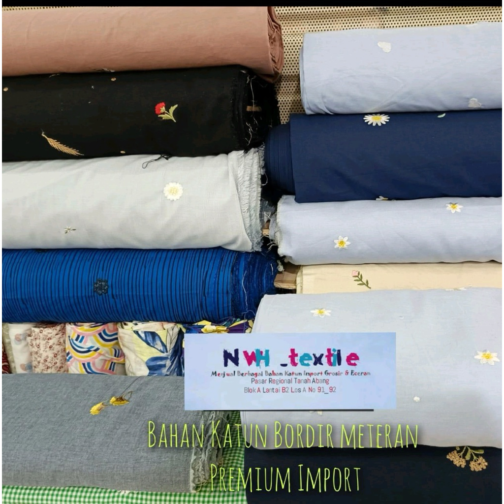 Kain Katun Bordir Premium Import