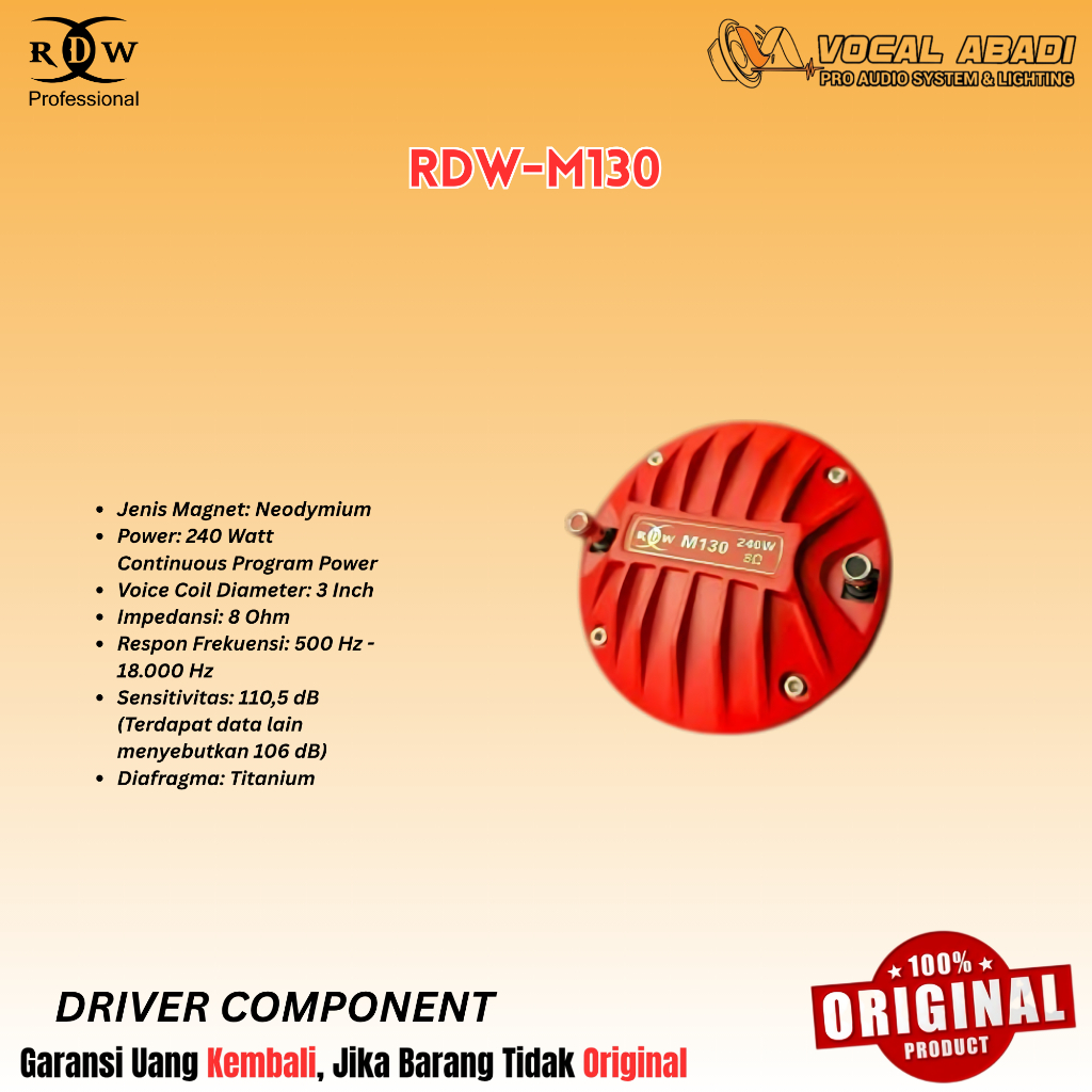 DRIVER COMPONENT RDW M130
