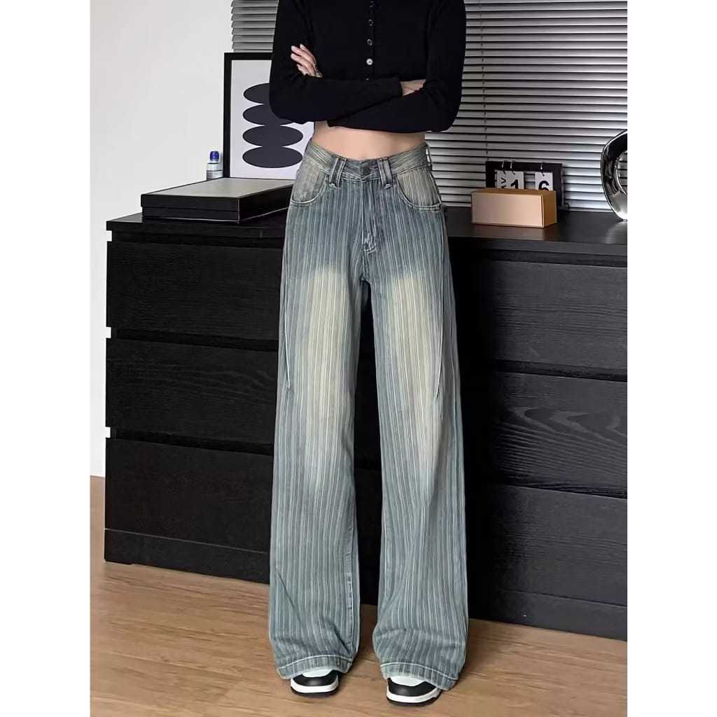 fashion alee Celana Jeans Wanita LULU Highwaist Biru - Nyaman Dipakai, Model Highwaist, Cocok untuk 