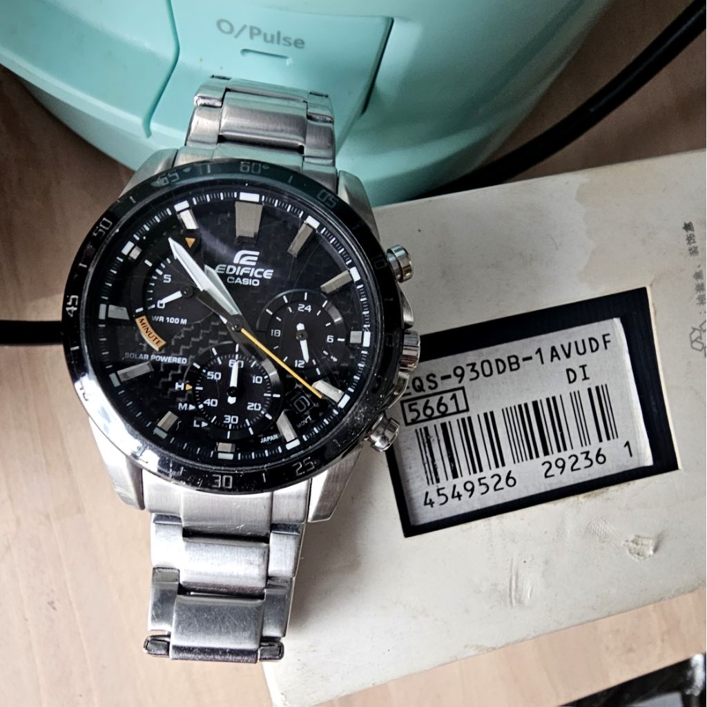 CASIO EDIFICE EQS930 Tough Solar 45mm ex pemakaian jam tangan not Seiko Astron