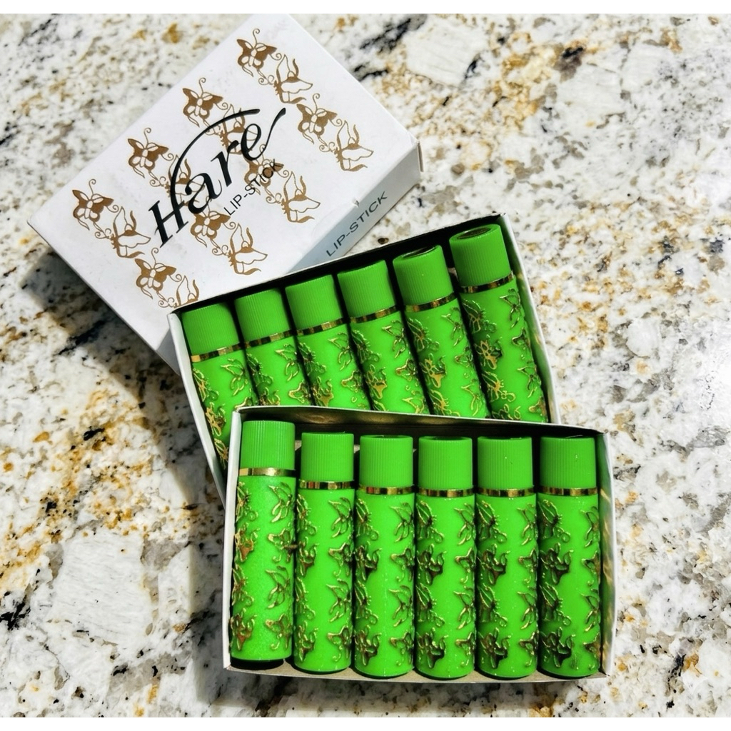 Lipstik Arab Hare Hijau - Melembabkan, Tahan Lama, Warna Merah Alami