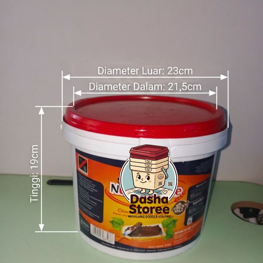 Ember bekas Glaze Bulat 5Kg + Tutup