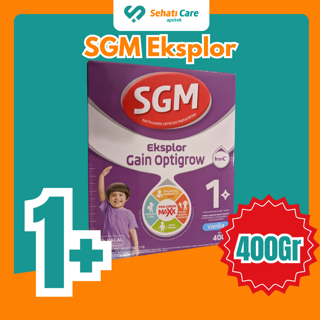 Susu Formula SGM Gain Optigrow 1+ 400g dengan Formula Tinggi Kalori