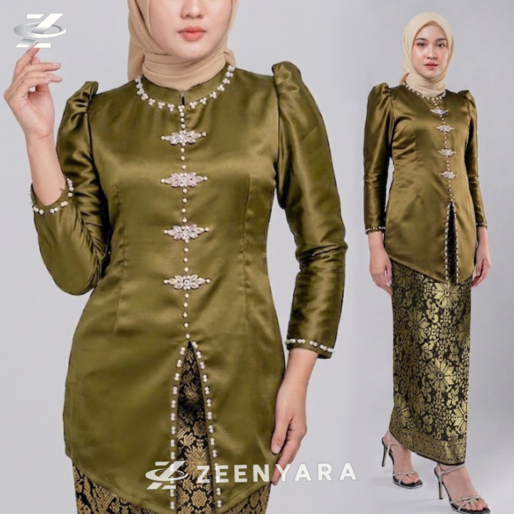 Carline One Set Baju Kurung Rok Songket Setelan Wanita Pakaian Kondangan Bridesmaid Tunik Kebaya Mus