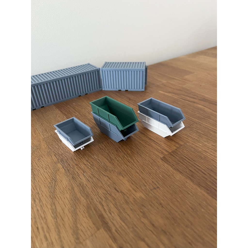 diorama garasi kontainer sampah skala 1/64