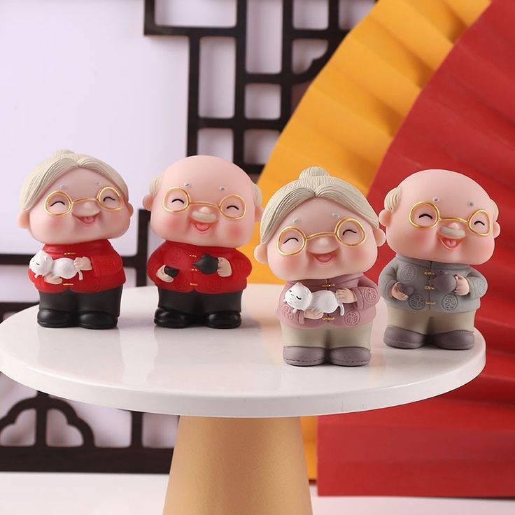 CTC01 Cake Topper Kakek Nenek Grandpa Grandma Pasangan Hias Kue Boneka Opa Oma Anniversary