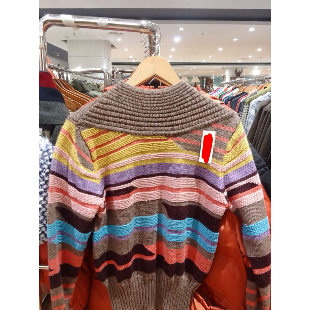 Sweater Rajut Rainbow Colorful Cute Adem Cocok Winter Pelangi Baju Lengan Panjang Wanita Pakaian Swe