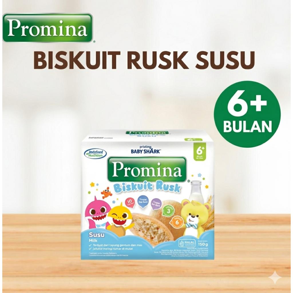PROMINA Biskuit Rusk Susu 130gr / Biskuit Cemilan MPASI Makanan Sehat Bayi Anak / biskuit mpasi / bi