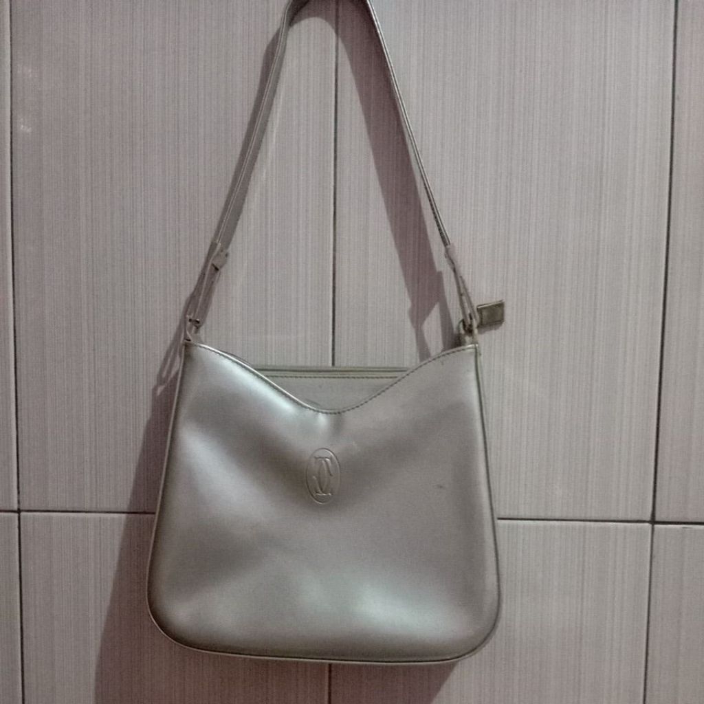 pL tas shoulder bag silver wanita