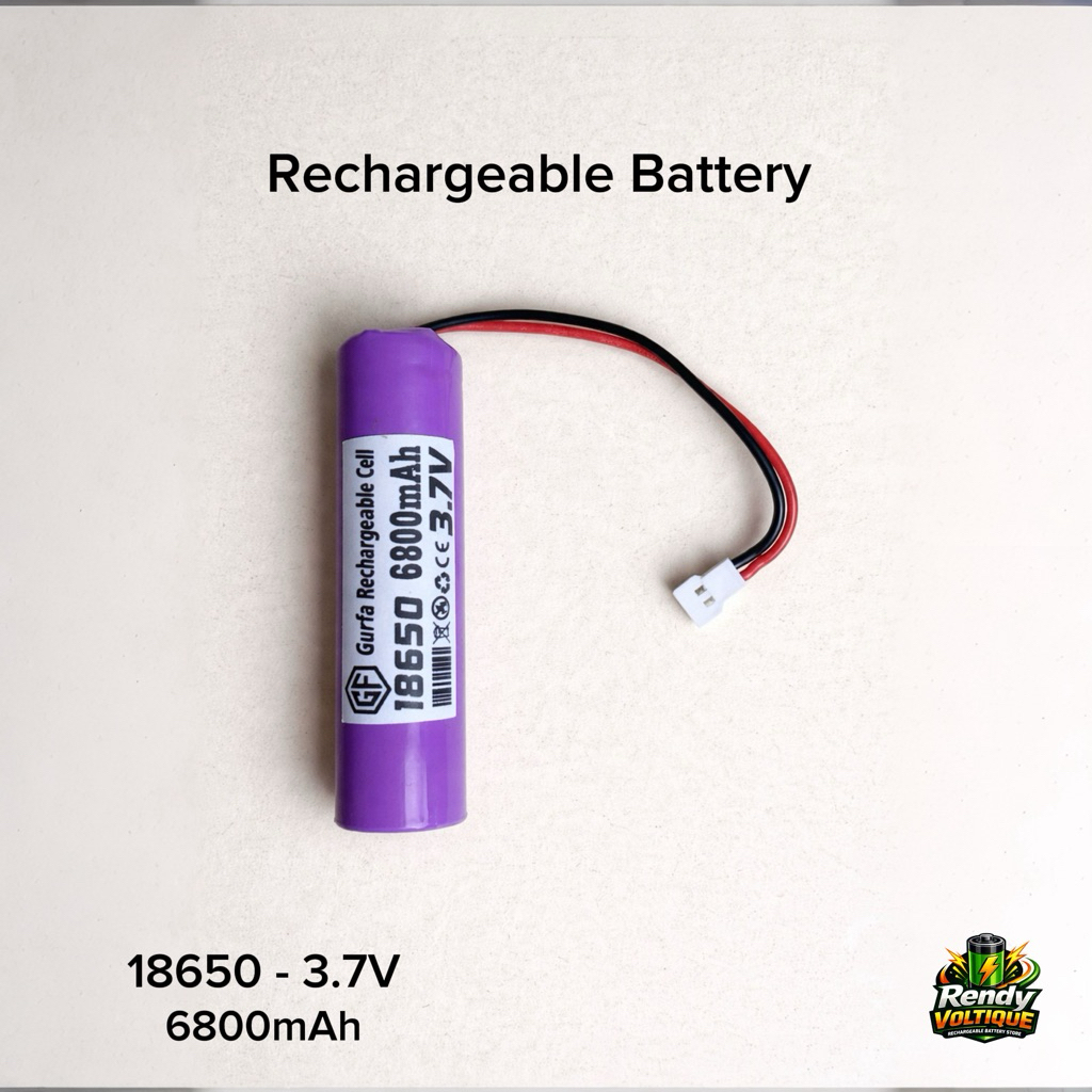 Baterai 18650 3.7V-JST Losi Kapasitas 6800 mAh 2 Pin-Original