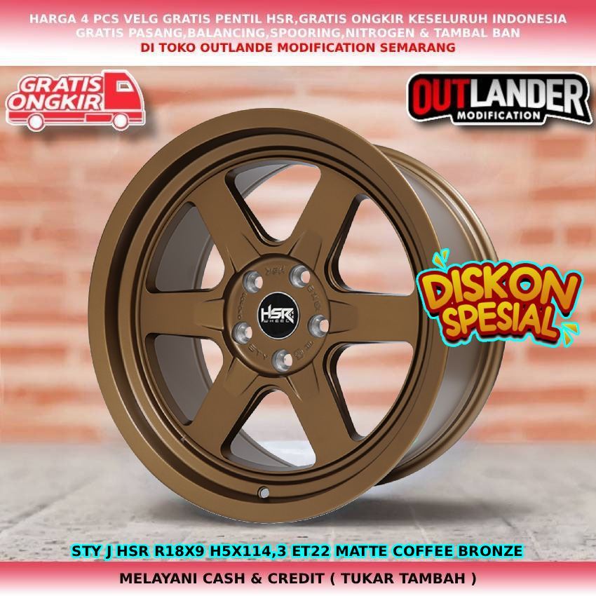Velg Mobil Racing R18 Palang 6 cocok Untuk Xtrail| Hilux Single| Stream| Odyssey| Terios| Lexus| Dll