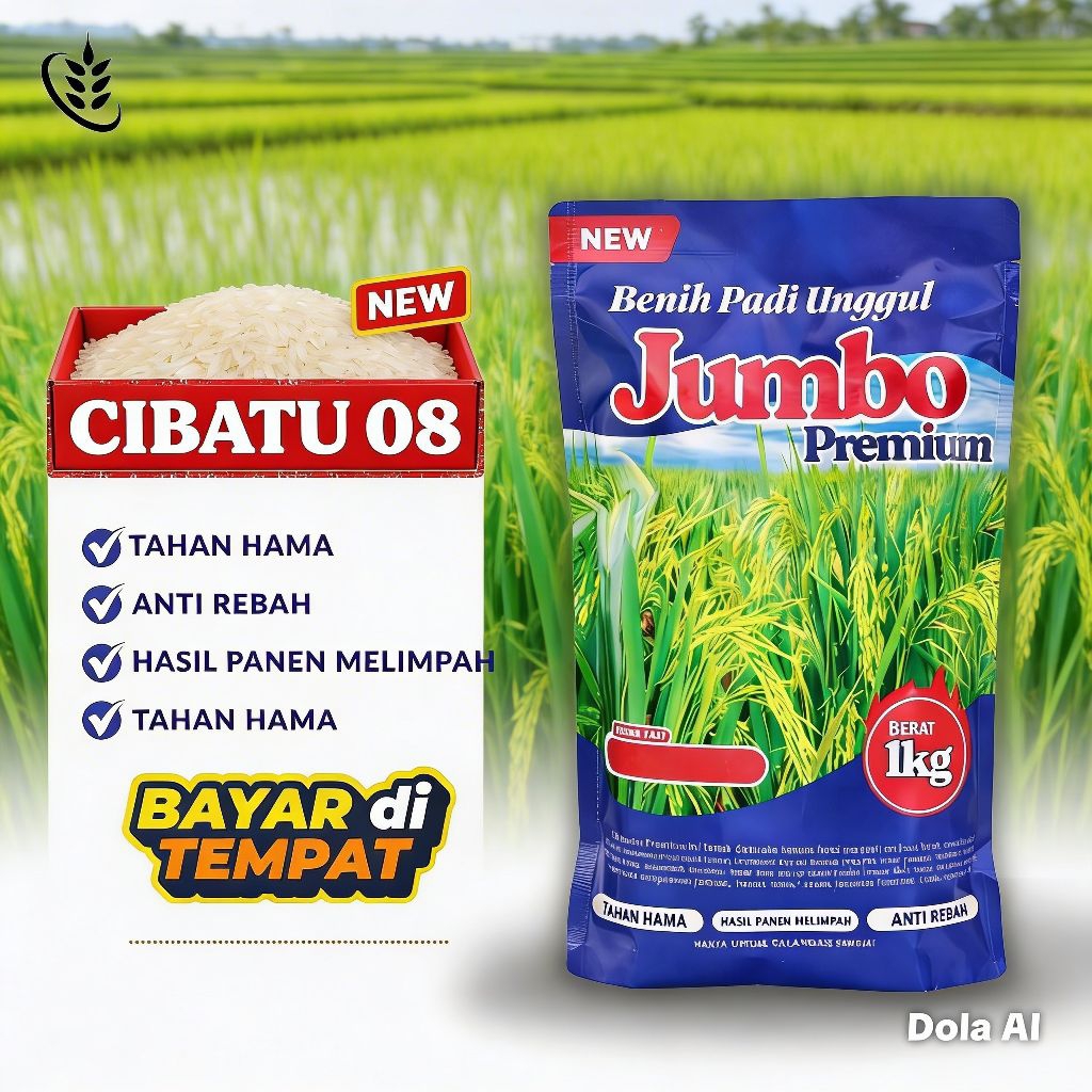 Benih padi unggul premium CIBATU 08 original kemasan 1KG