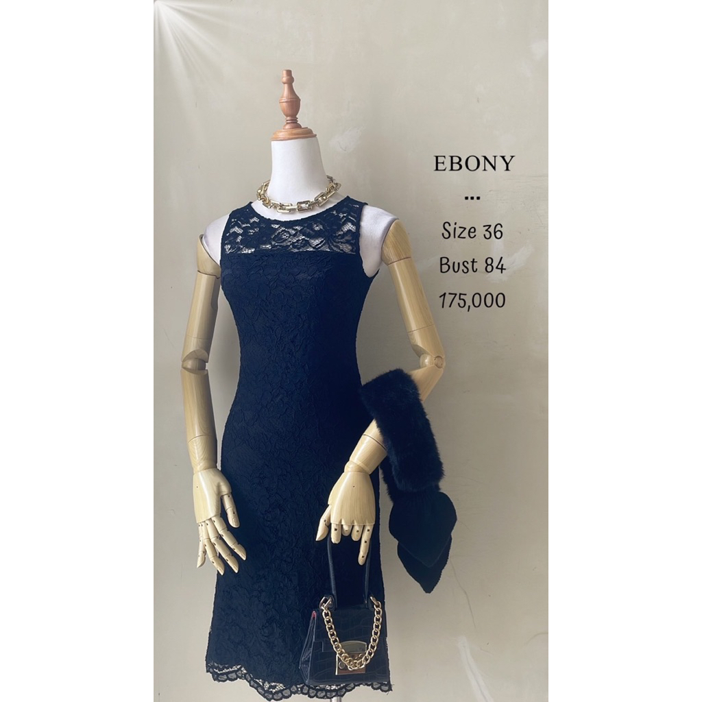 Mini dress bodycon press body brukat brokat hitam kutung tanpa lengan seksi sexy furing premium ebon