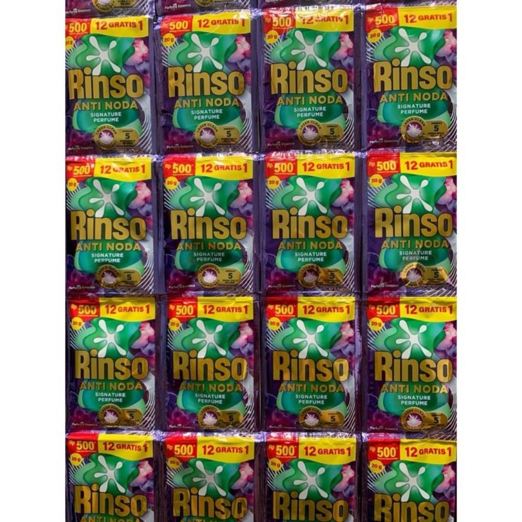 PAKET HEMAT Sachet Sabun Cair Rinso Aroma Ungu - Perfume Essence 12x20ml