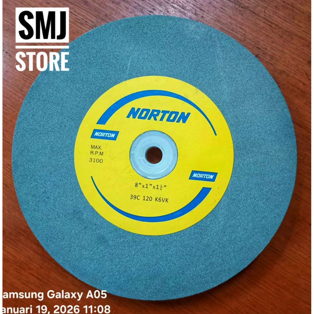 [NORTON] Batu asah gerinda duduk 8"inch hijau GC120 NORTON
