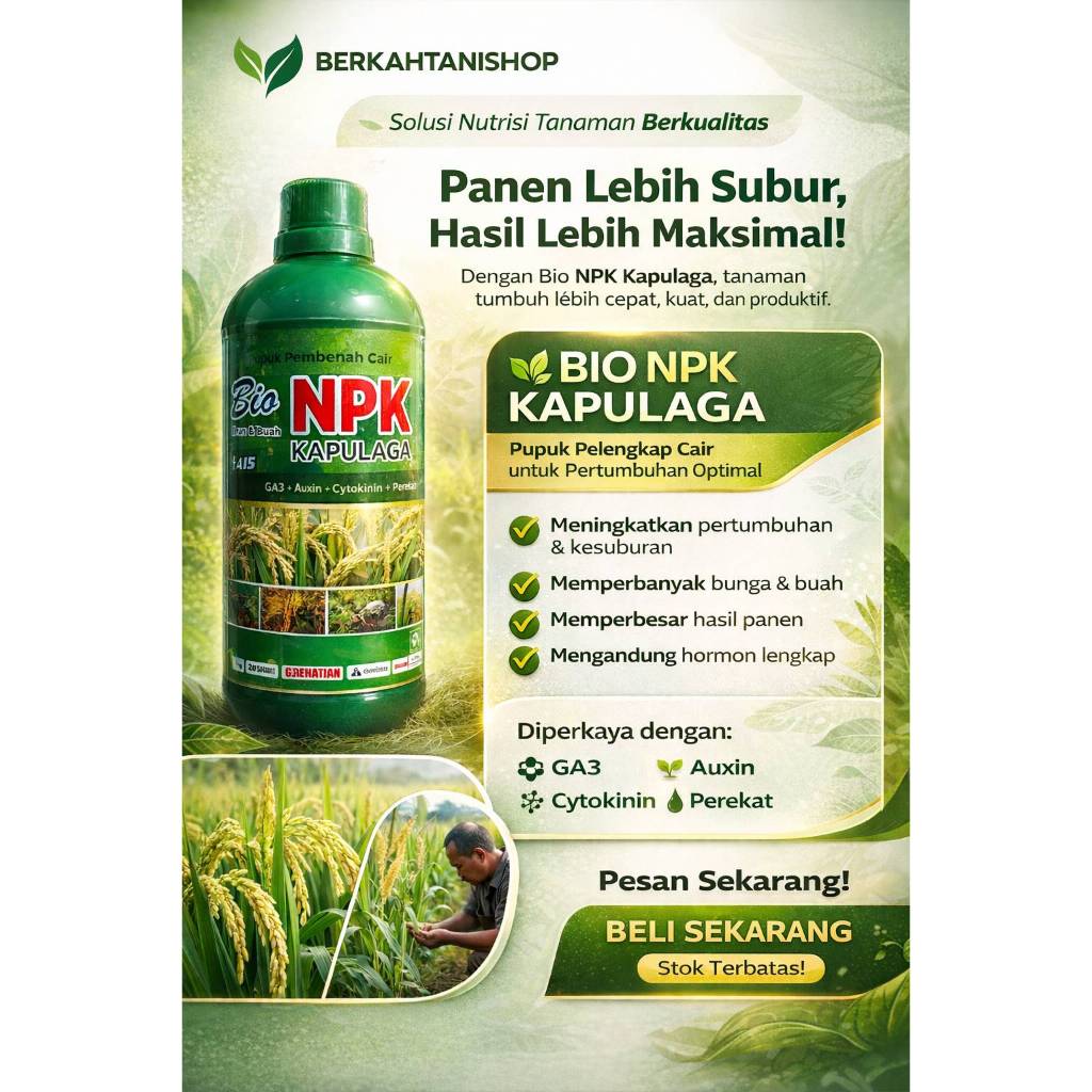 pupuk cair bio npk kapulaga 1000ml untuk semua tanaman