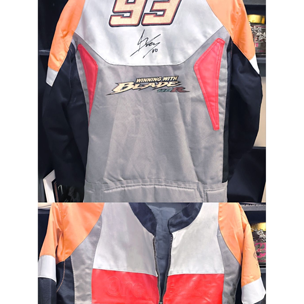 jaket original Honda Blade lama | jaket balap Marquez 93 rare item | jaket motor Honda kulit | sudah