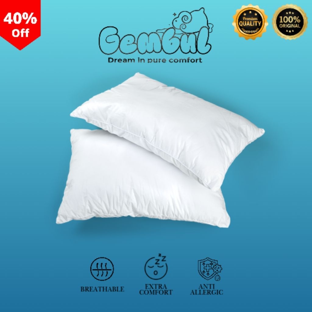 PROMO 2 PCS BANTAL GEMBUL ORIGINAL 100% BANTAL HOTEL BANTAL GULING HOTEL BERBINTANG BANTAL PREMIUM