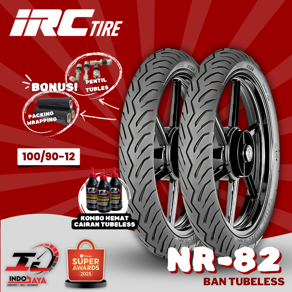 [READY COD] BAN LUAR TUBELESS IRC NR82 (100/90-12) BAN SCOOPY / FREEGO / BAN BELAKANG SCOOTER / NR 8
