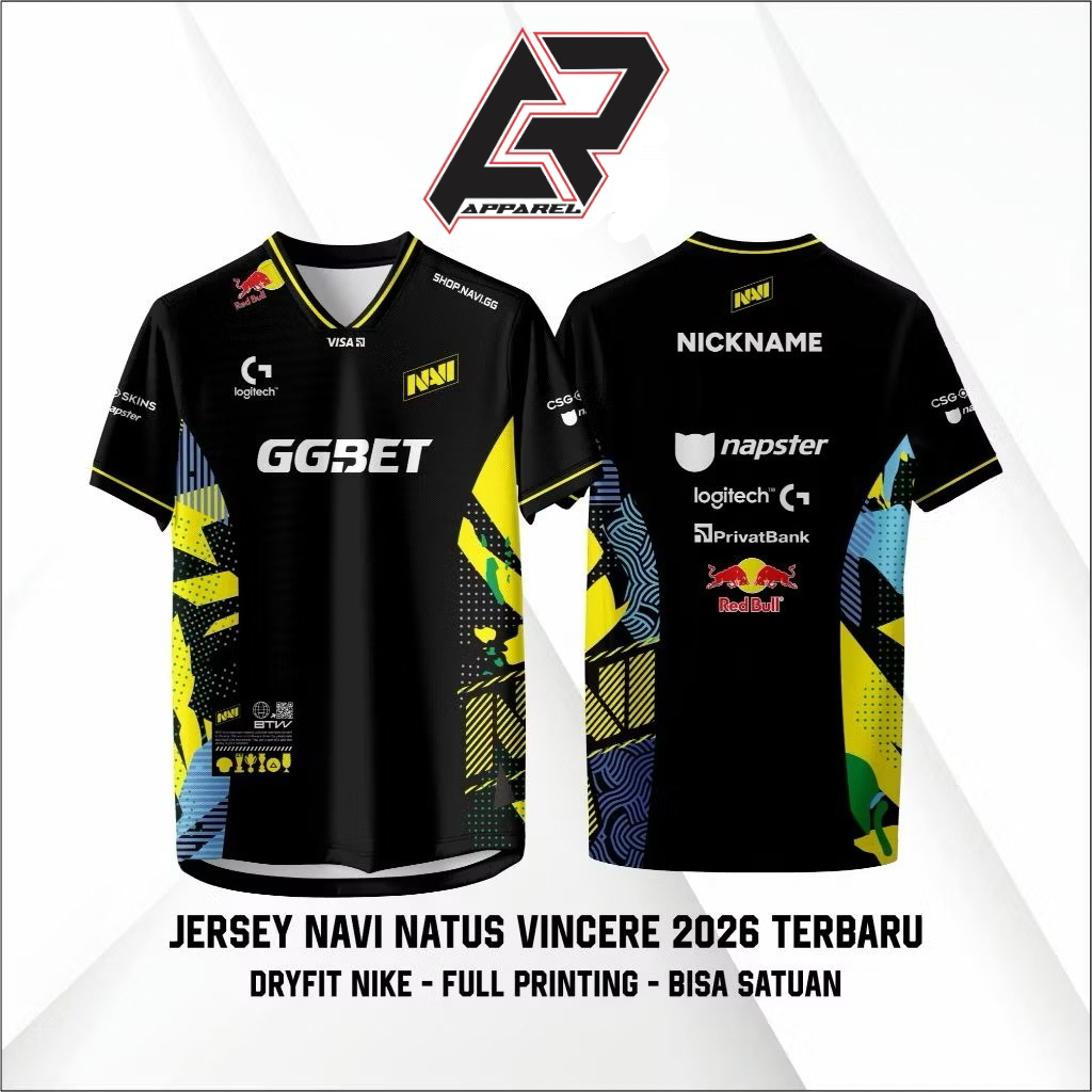 JERSEY NAVI NATUS VINCERE 2026 TERBARU GAME DOTA 2 CSGO VALORANT LOL (FREE CUSTOM NICKNAME)