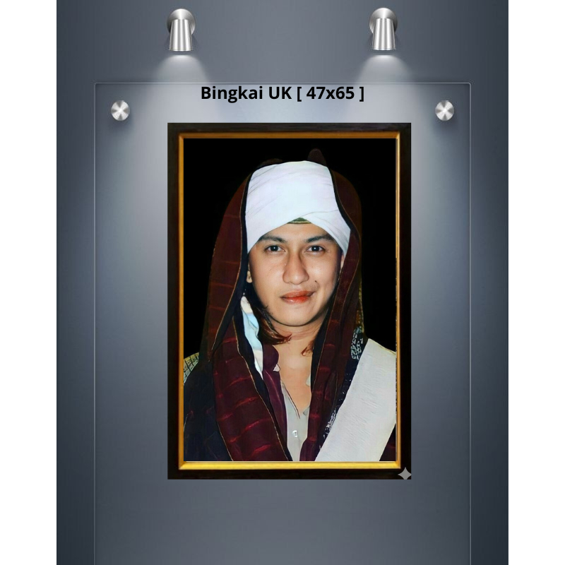 Poster Foto Habib Bahar bin Smith Plus Bingkai Ukuran 47x65 cm - Hiasan Dinding Ulama