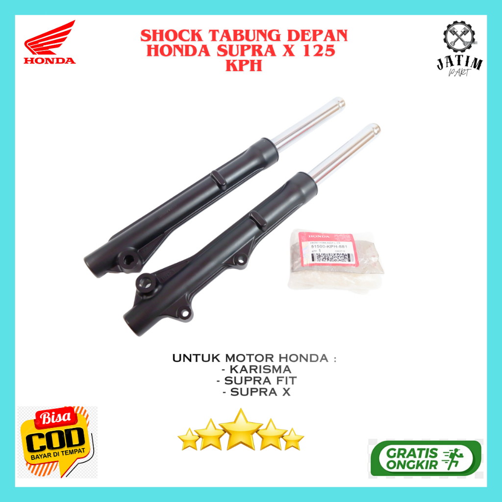 Shock depan komplit supra x 125 Ori / Shock depan Komplit Supra x 125 Kharisma - 51400-KPH-881