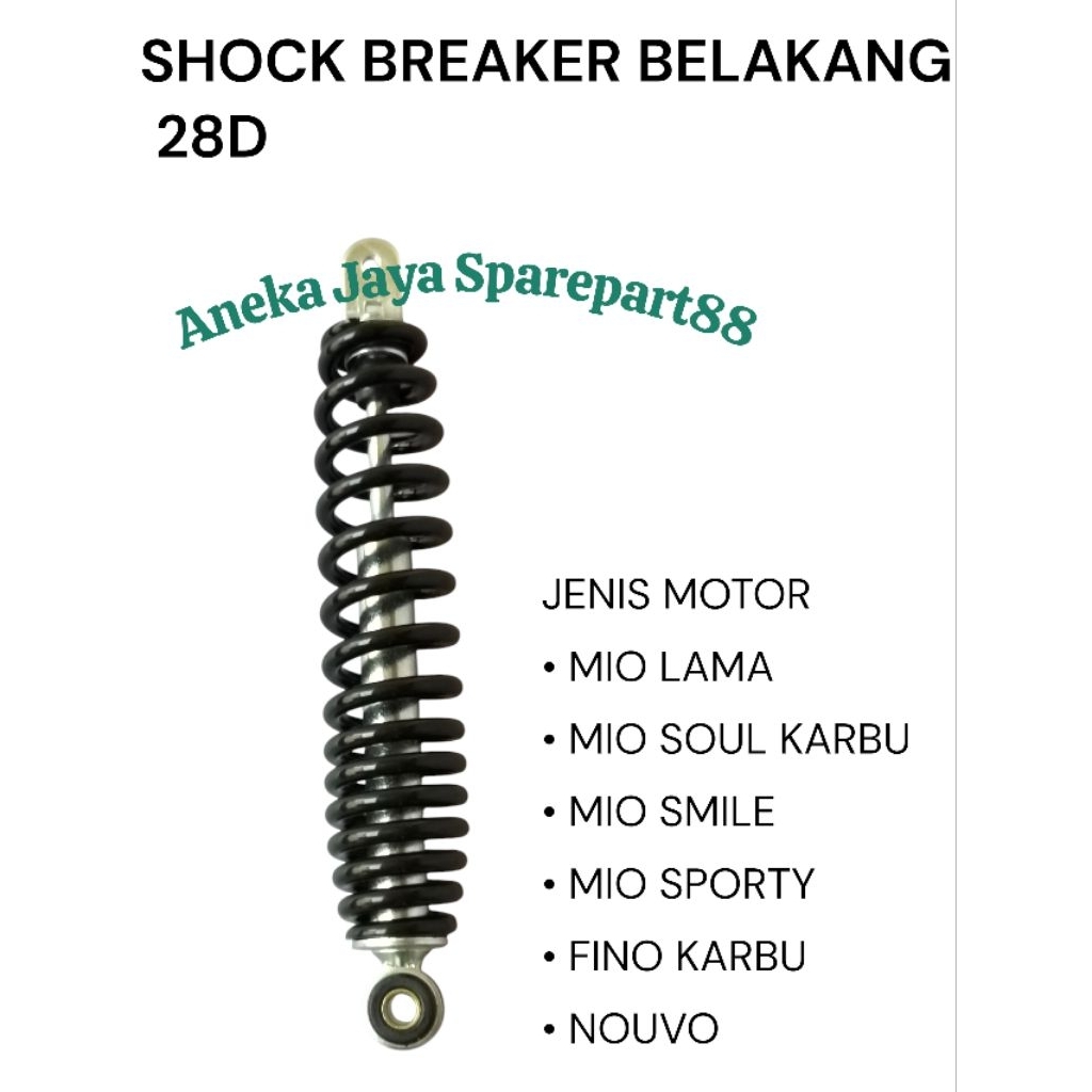 28D SOKBREKER BELAKANG YAMAHA MIO SPORTY SMILE SPORTY FINO NOUVO SOUL KARBU, PEREDAM KEJUT SHOCKBREA