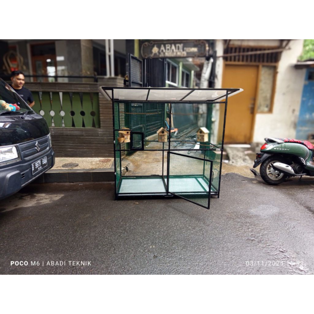 Sangkar Kandang Ternak Umbaran Koloni Aviary Besar Kotak Lovebird Kenari Murai