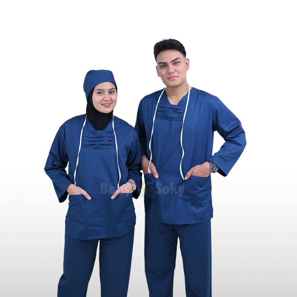 BAJU OKA LENGAN PANJANG / SERAGAM OKA MEDIS / BAJU JAGA / SCRUB MEDIS PANJANG