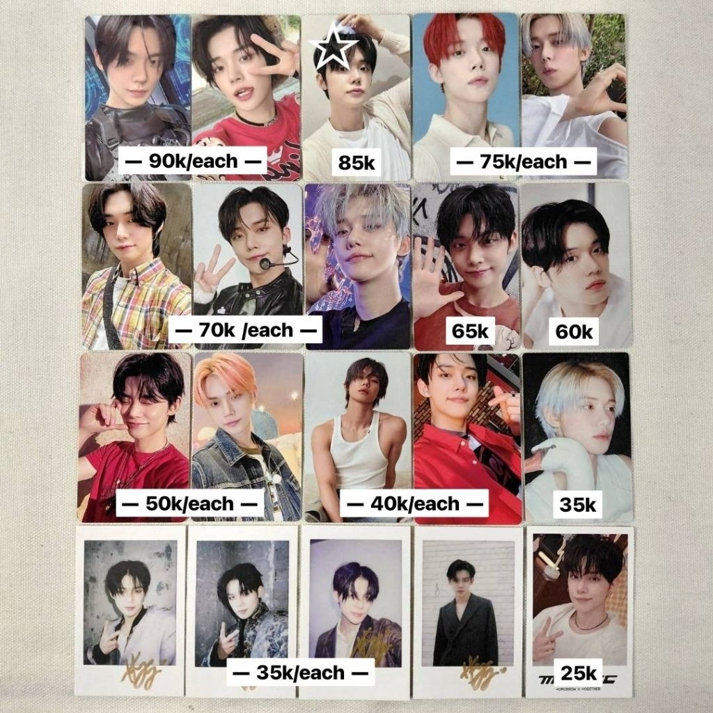 PHOTOCARD TXT OFFICIAL AAB YEONJUN MOAKIT 2024 SG23 VISUAL YOUTH PUDDING POB WVG DECO KIT 2022 RPC C