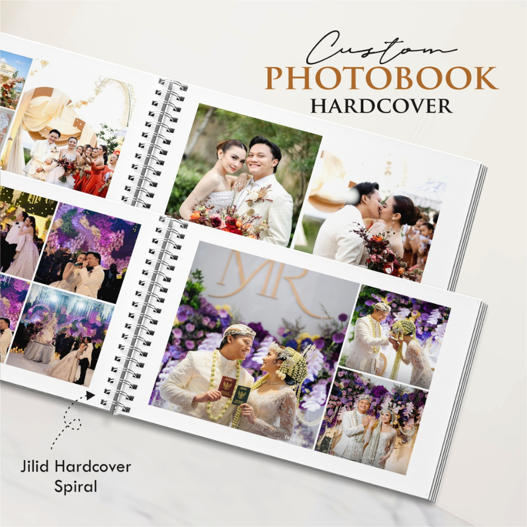 Buku Album Foto - Photobook Wedding Custom Hard Cover - Photobook Album Up to 100 Photo Full Spiral