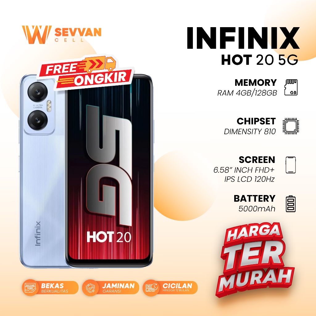 Handphone Infinix Hot 20 5G Ram 4 128GB