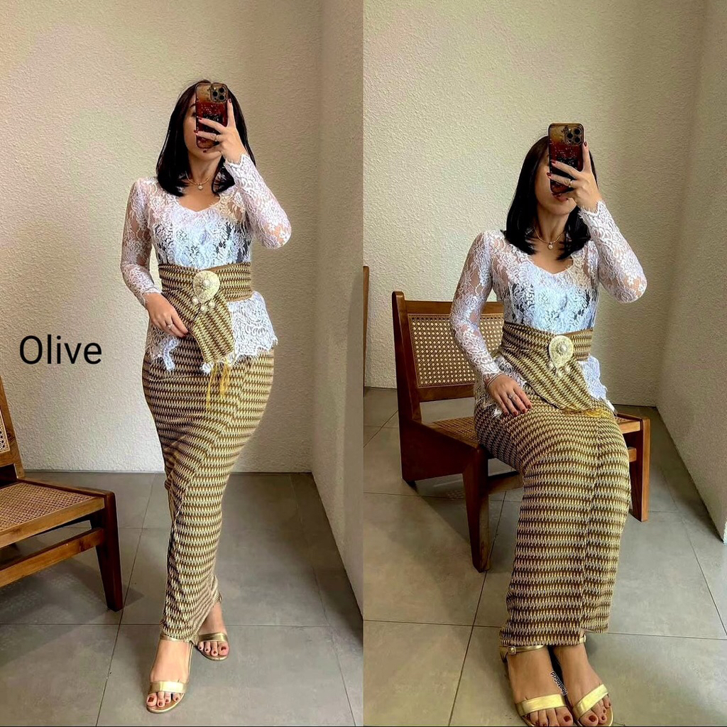[kamen jadi wanita cod ] New  Kamen Jadi Knit Stret set selendang  \ kamen jadi wanita / kamen bali 