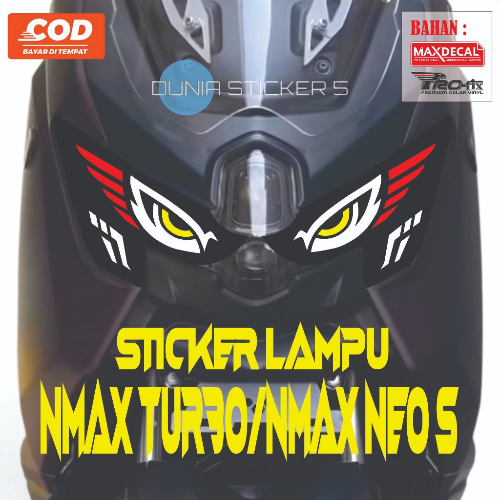 Sticker Lampu Nmax Turbo/Nmax Neo S , Stiker Lampu Nmax Turbo/Neo s