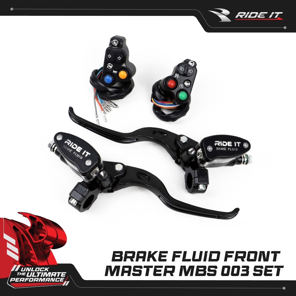 [RIDE IT] HANDLE MASTER REM OVAL 14MM+SWITCH/BRAKE FLUID RIDE IT MBS 003
