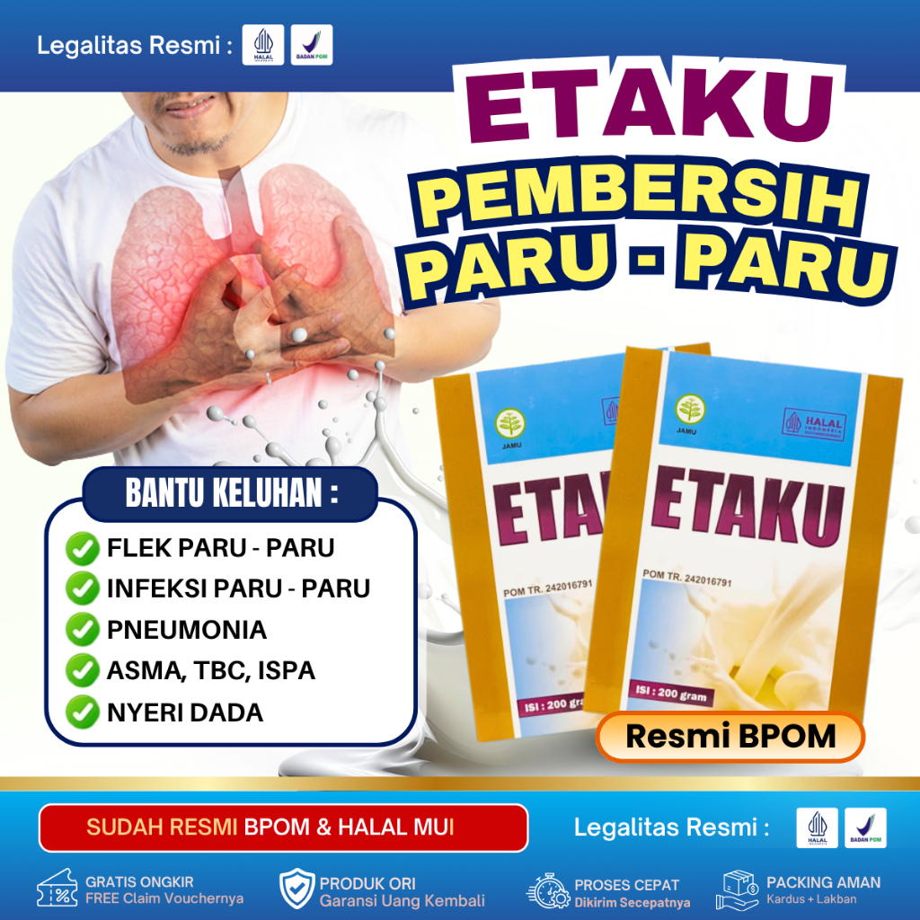 ETAKU - Susu Pembersih Paru Paru Infeksi Paru Paru, Penghilang Flak Hitam Paru, Susu Kambing Atasi M