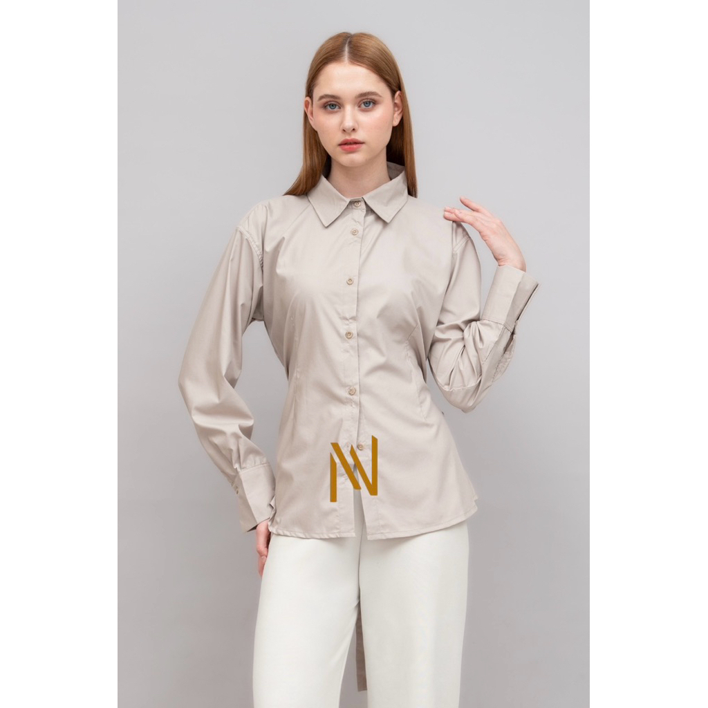 Kemeja Slim Fit Wanita | Kemeja pria wanita kantor | Kemeja Slim Fit Katun Premium