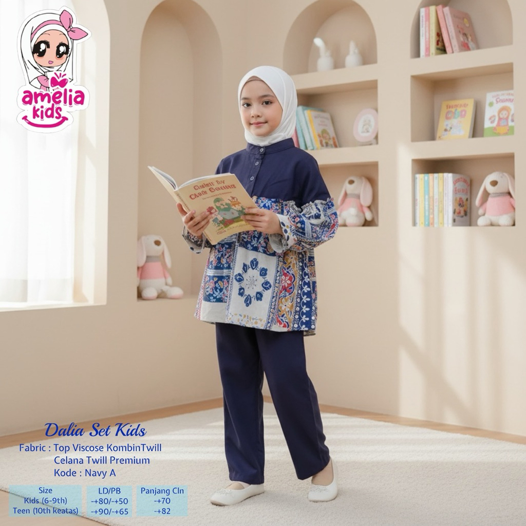 COD= NO CANCEL• Dalia Set Kids by Amelia Kids• Setelan Anak Celana