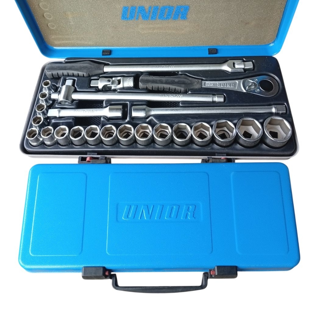 Unior set kunci sok 24 pcs 10-32mm socket set 1/2 drive 6 pt original