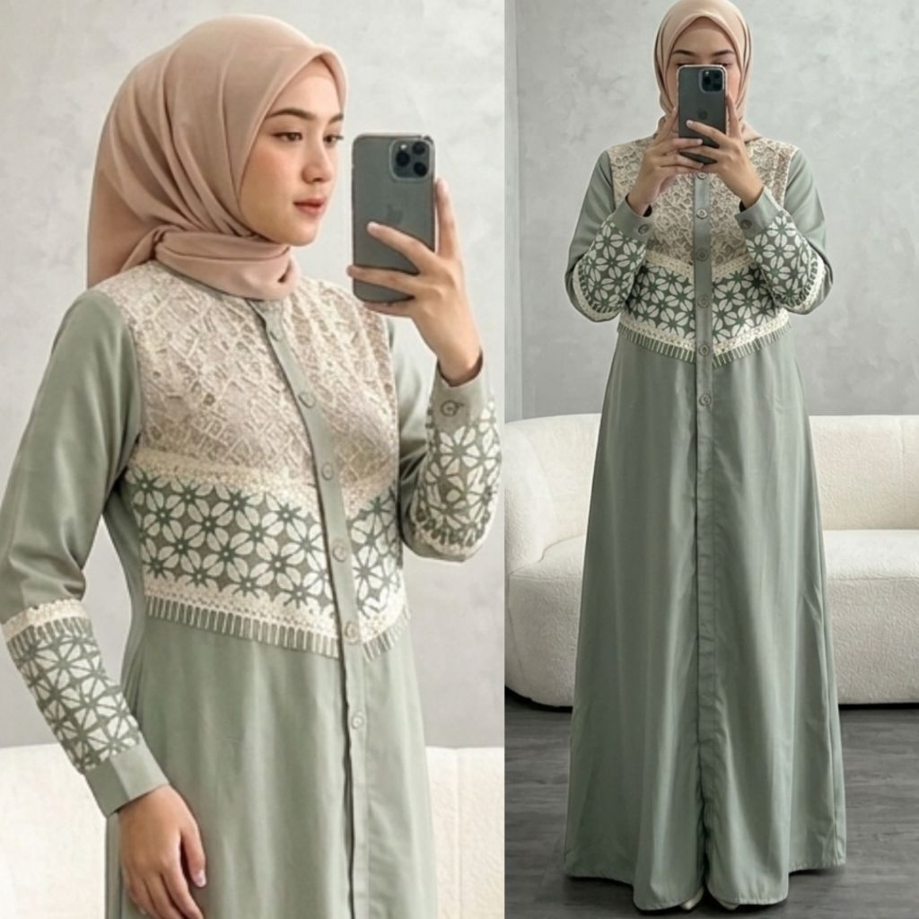 Gamis Batik Amora/Gamis Batik Katun Premium/Gamis Batik Pesta/Gamis Kondangan/Gamis Muslimah Modern/