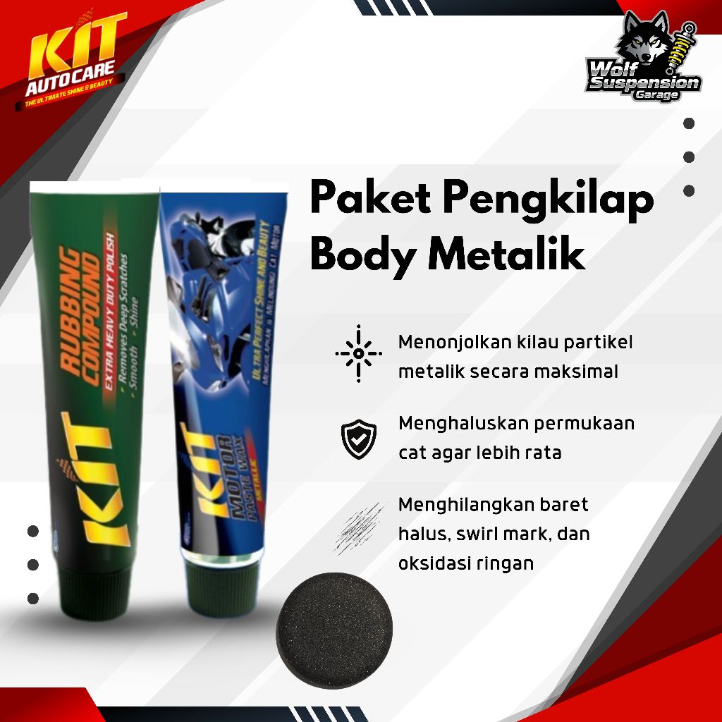 KIT Paket Pengkilap Motor & Busa Poles - Penghilang Goresan Cat Body Metalik