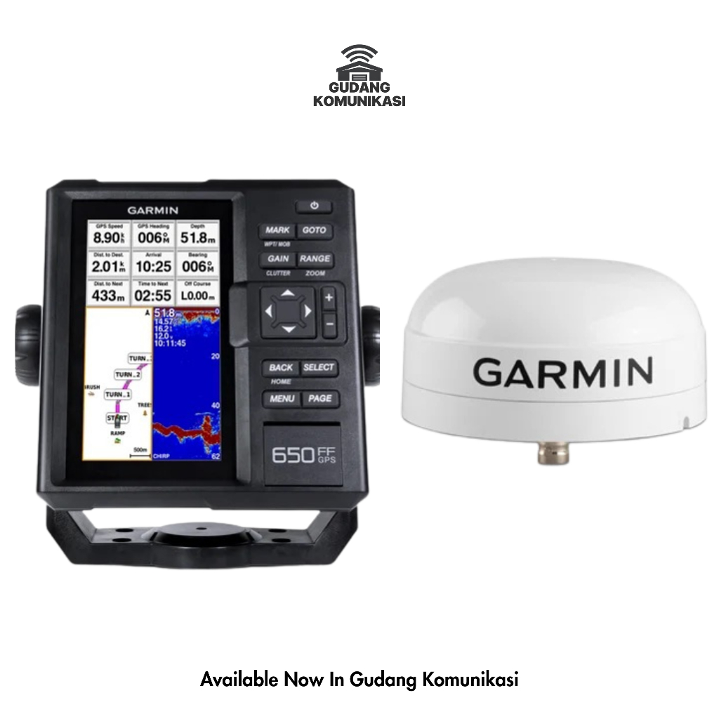 Garmin FF 650 GPS + Antenna GA 38 – Garmin Fishfinder 650 GPS Marine Original Garansi Resmi TAM 2 Ta