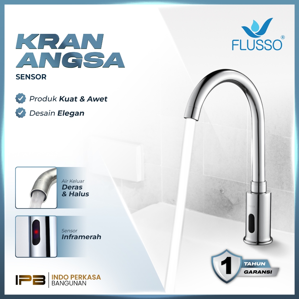 FLUSSO Kran Angsa Wastafel Sensor Otomatis Garansi | 834 835