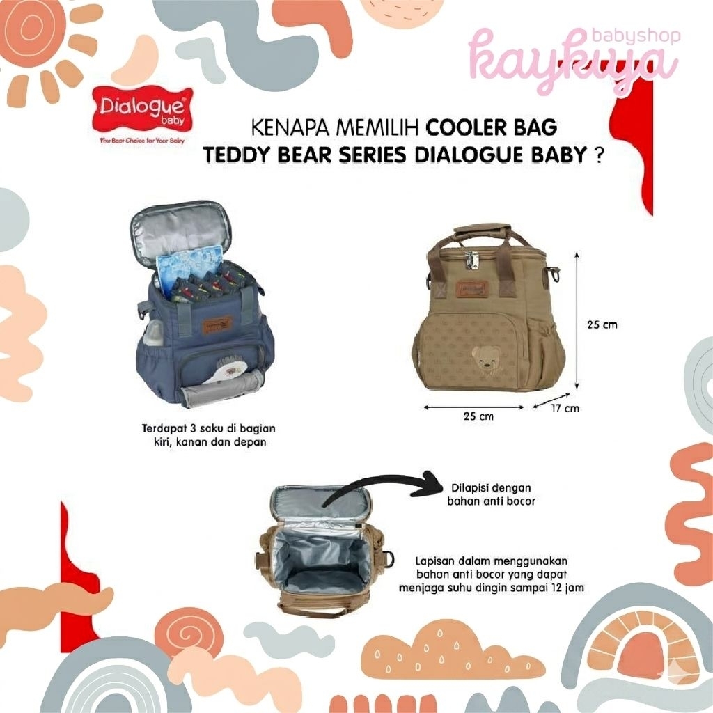 Dialogue Baby Cooler Bag Double For Asi / Tas Penyimanan Asi dan Makanan Free Ice Gel