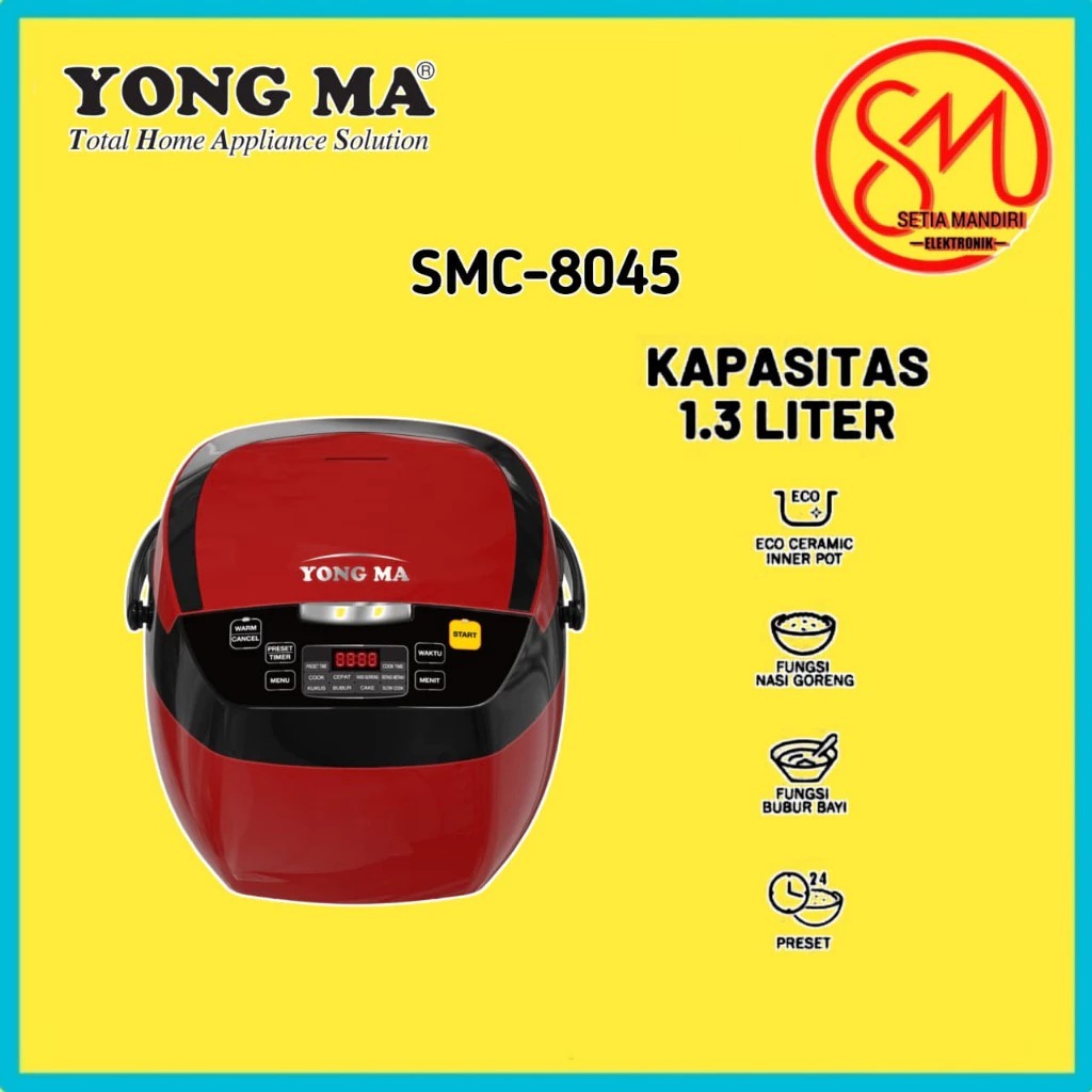 YONG MA Rice Cooker - Magic Com Mini Digital 1.3 Liter SMC-8045 / SMC8045