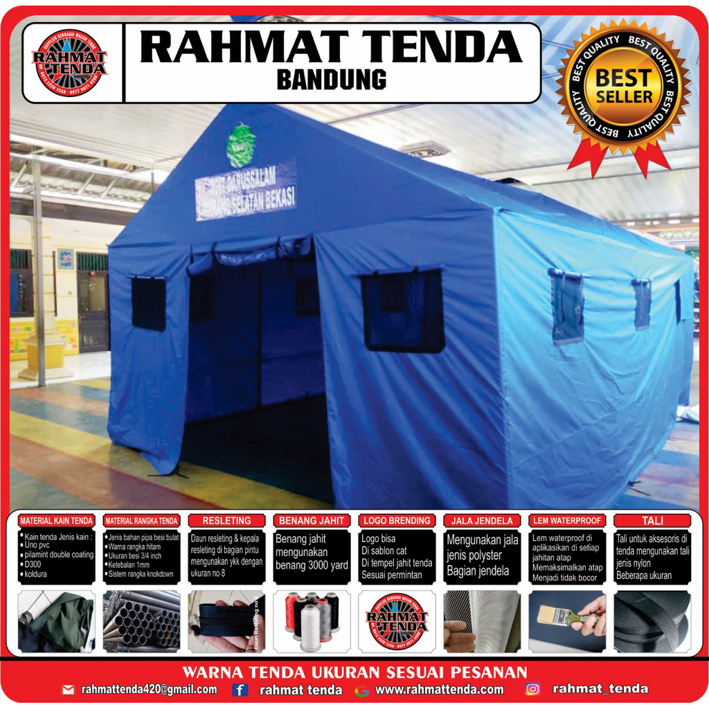 Tenda posko barak Pramuka UK 4x6 tenda serbaguna