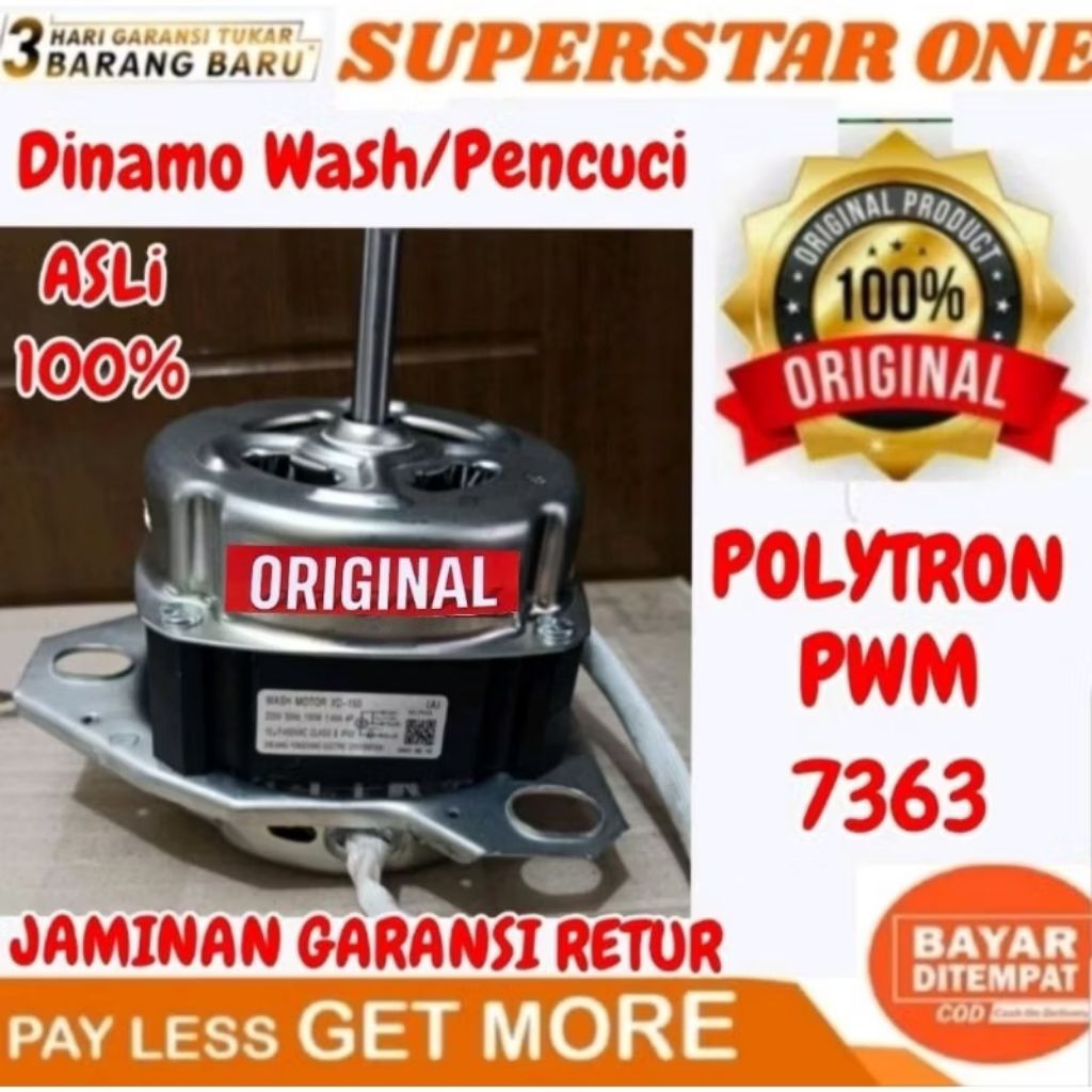 DINAMO WASH/PENCUCI NEW VERSION MESIN CUCI POLYTRON PWM-7363/PWM 7363