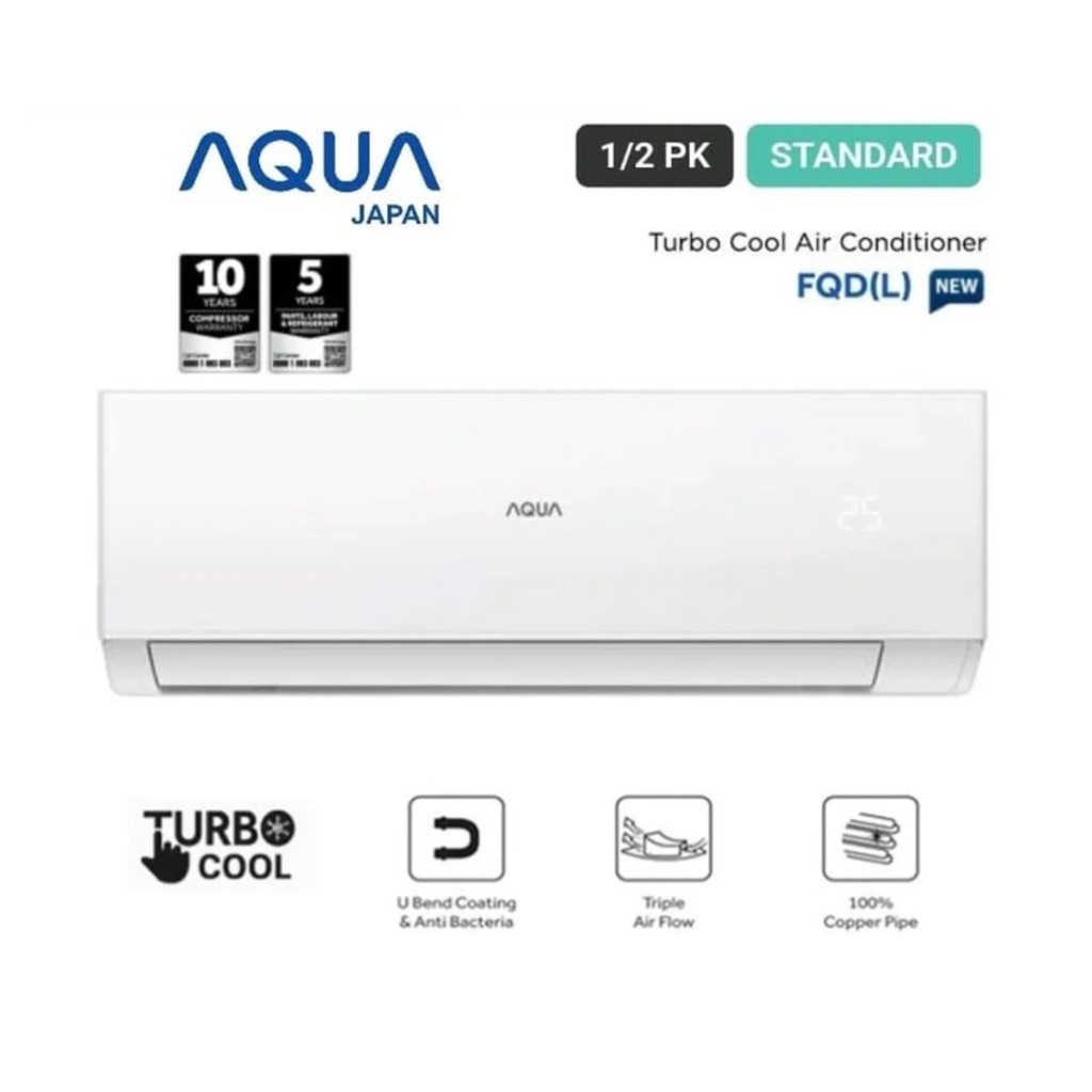 AQUA JAPAN AC1/2 PK LOW WATT 390watt BARU GARANSI RESMI -- AC AQUA KR5FQDL 1/2 pk