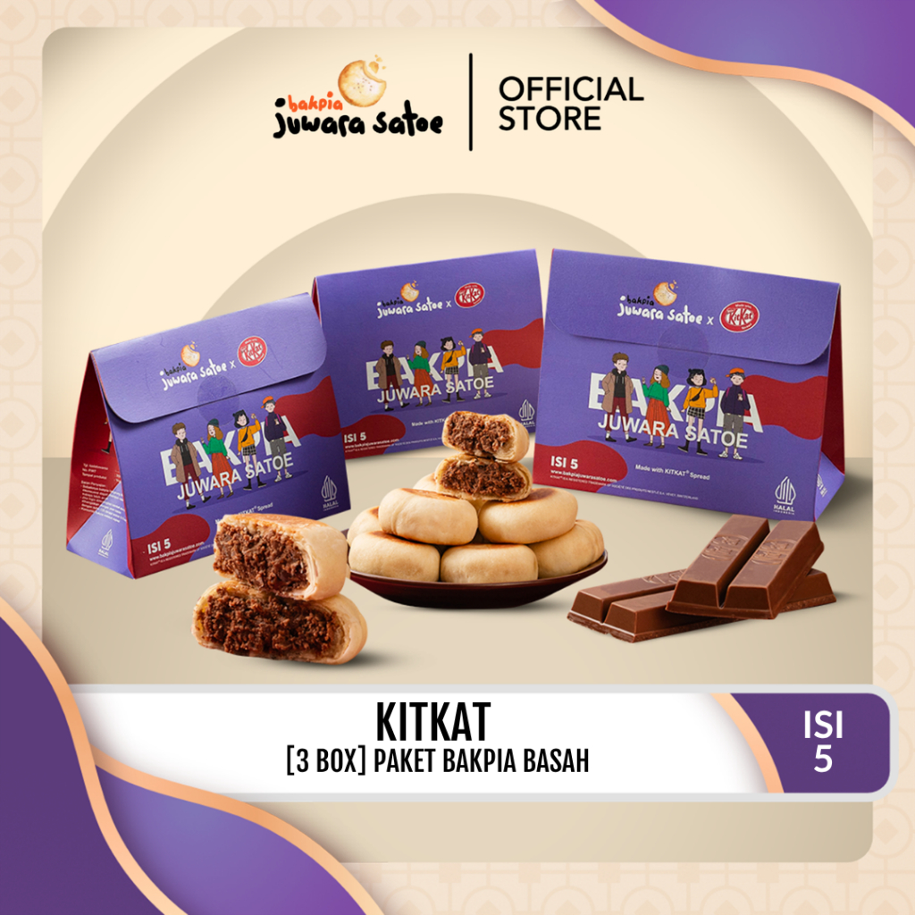 [ 3 BOX ] PAKET BAKPIA BASAH KITKAT - JUWARA SATOE