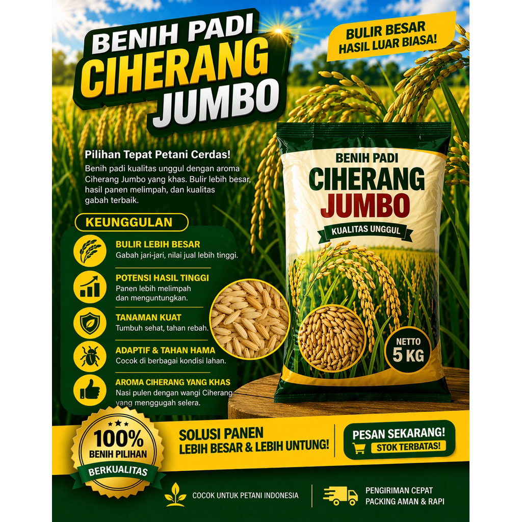 BENIH PADI CIHERANG JUMBO Kemasan 5Kg
